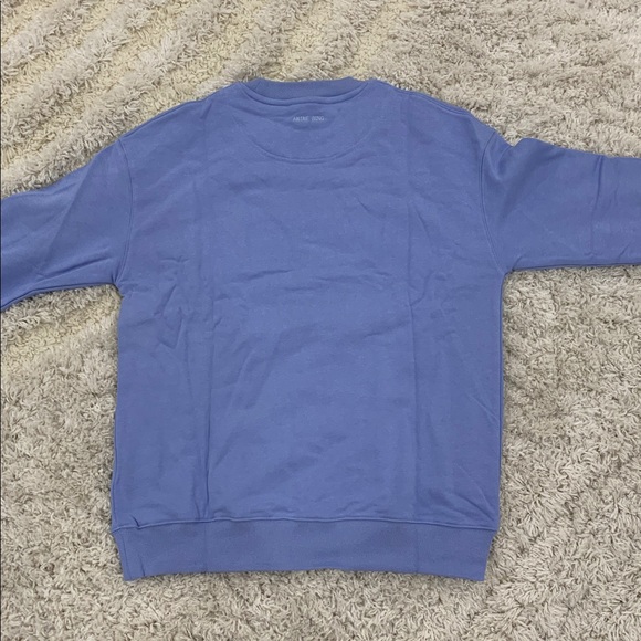 Anine Bing Sport Blue Sweater White Distressed Letter Embroidery Woman’s Small - Picture 2 of 2